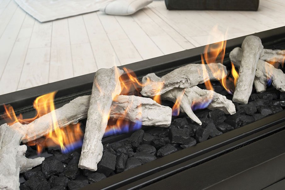 Real Flame Gas Fireplace Element Double Sided